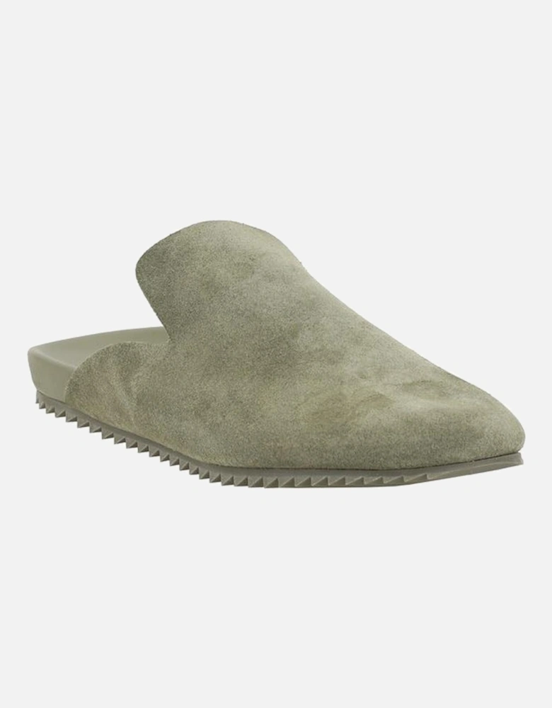 Suede Braidy Mules with Round Toe Women - Green Sandals