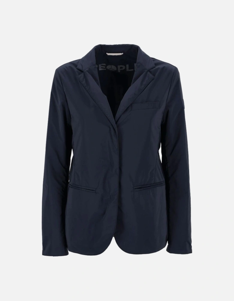 Water-Repellent Jacket with Snap Button Closure Women - Blue Jackets