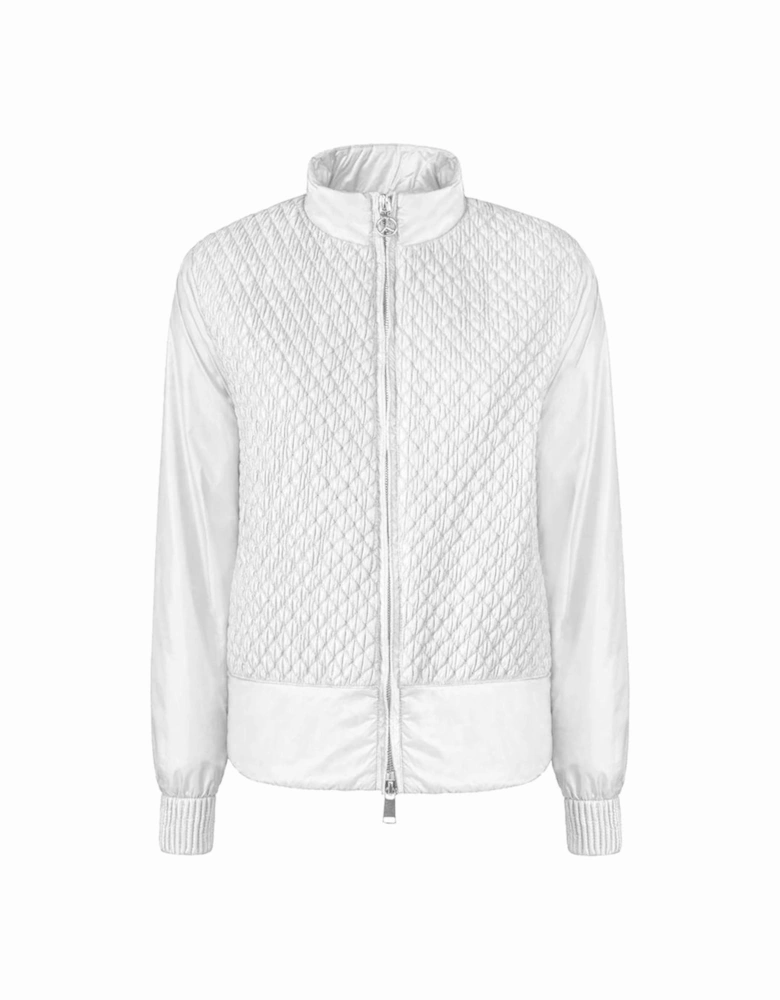 Nylon Jacket with Quilted Check Pattern Women - White Jackets