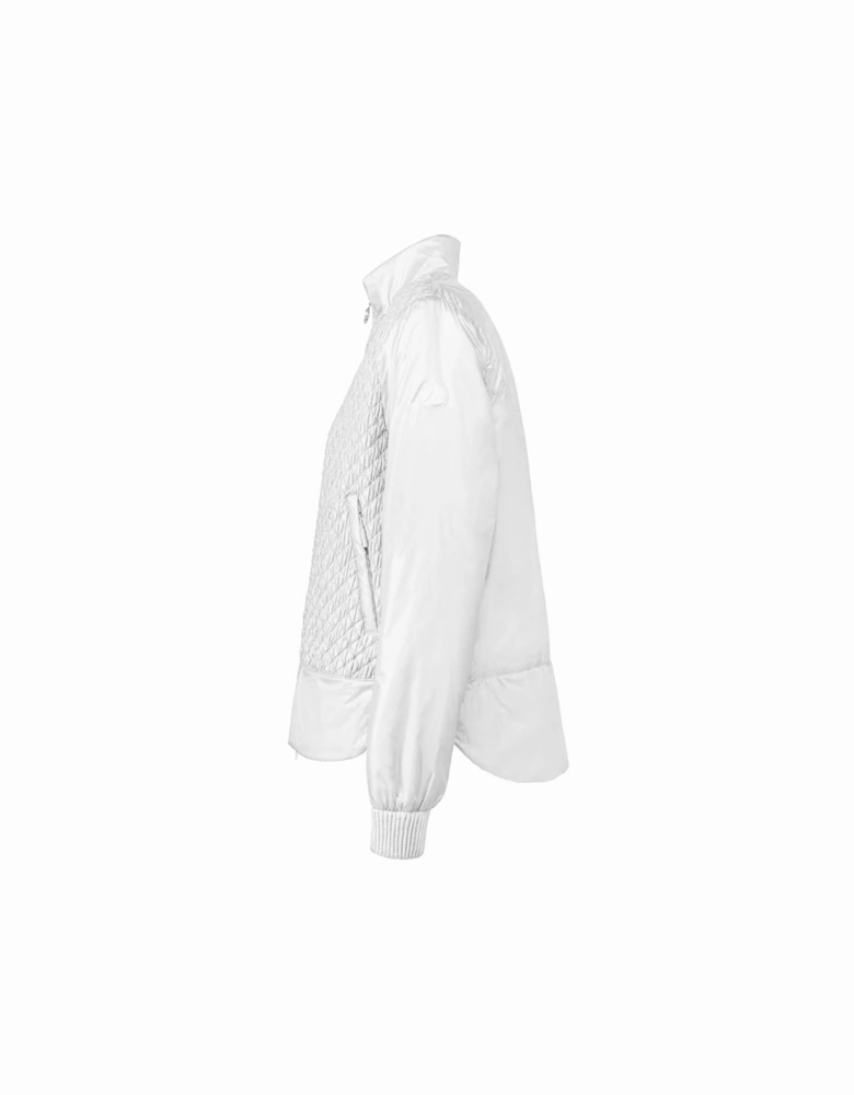 Nylon Jacket with Quilted Check Pattern Women - White Jackets