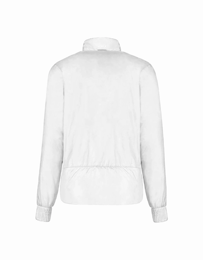 Nylon Jacket with Quilted Check Pattern Women - White Jackets