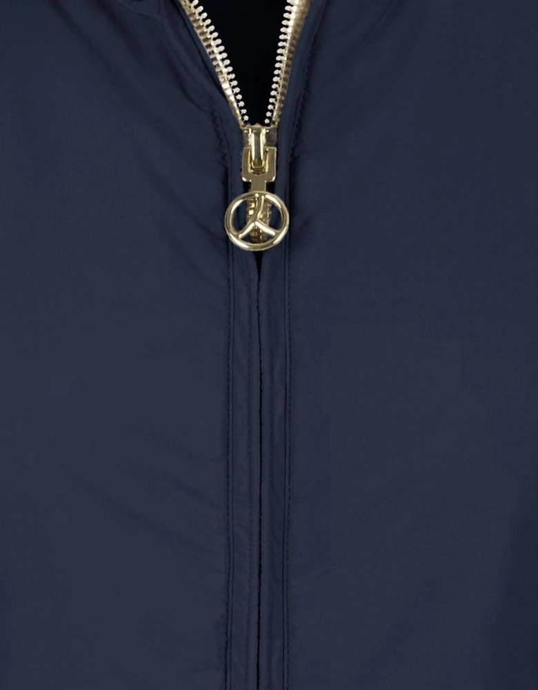 Nylon Vest with Zip Closure and Side Pockets Women - Blue