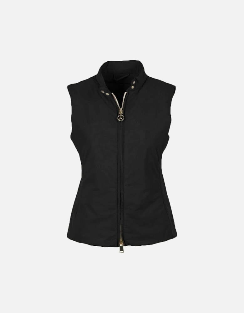 Nylon Vest with Zip Closure and Side Pockets Women - Black