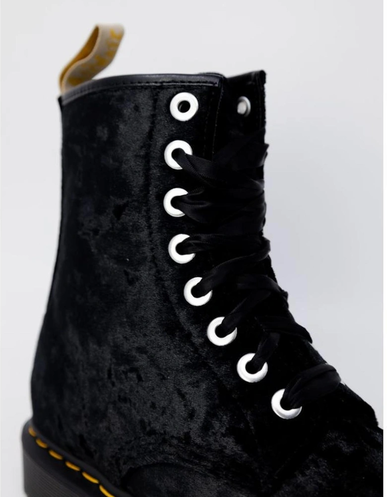 Black Polyester Boot Women