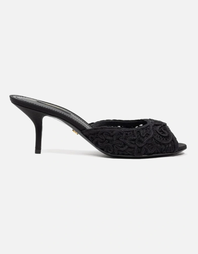 Black Cotton Sandal Women