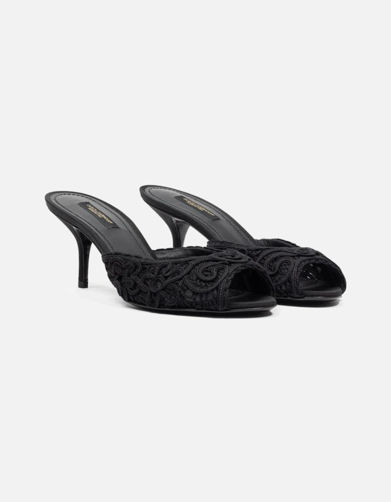 Black Cotton Sandal Women