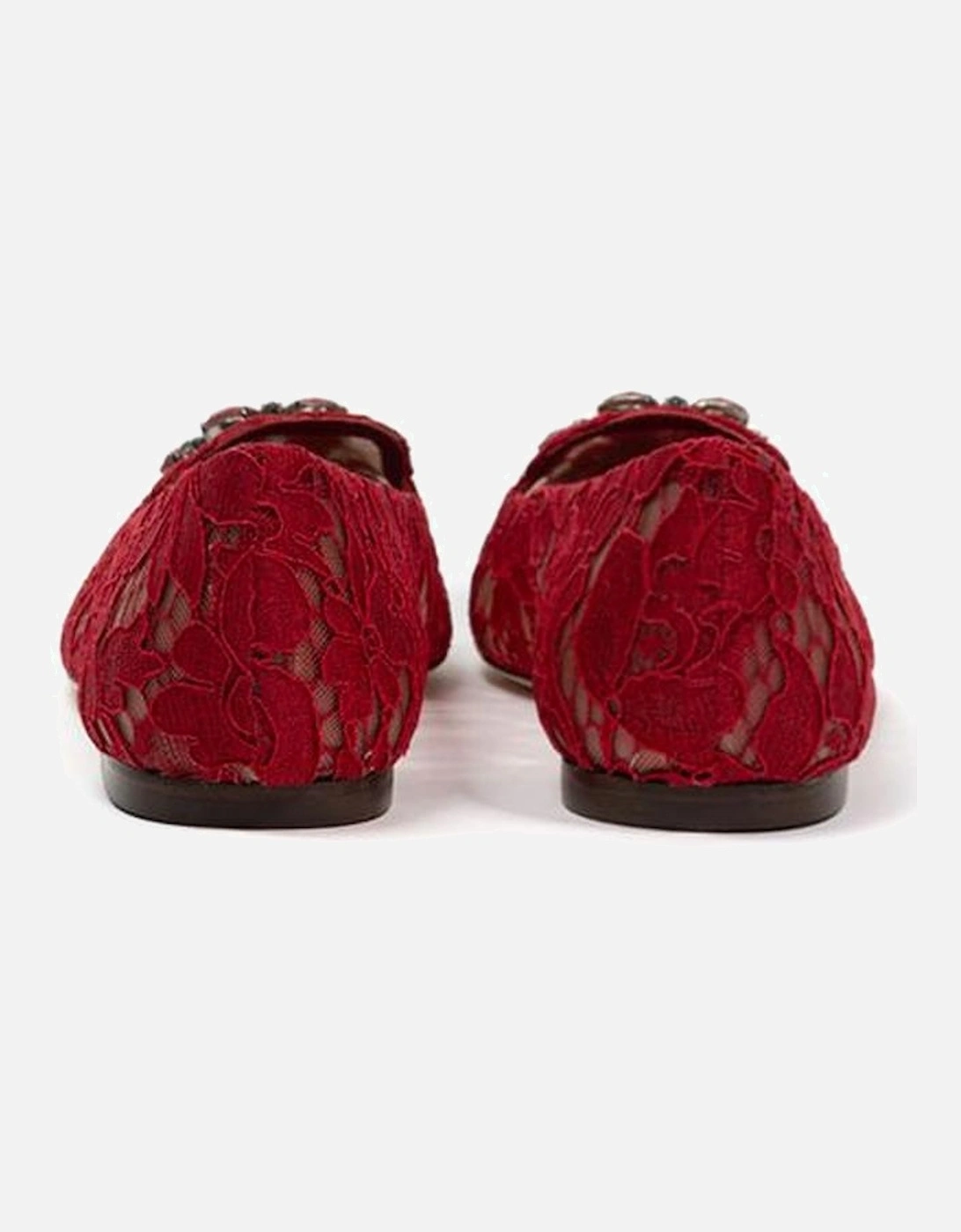 Red Viscose Flat Shoe Women