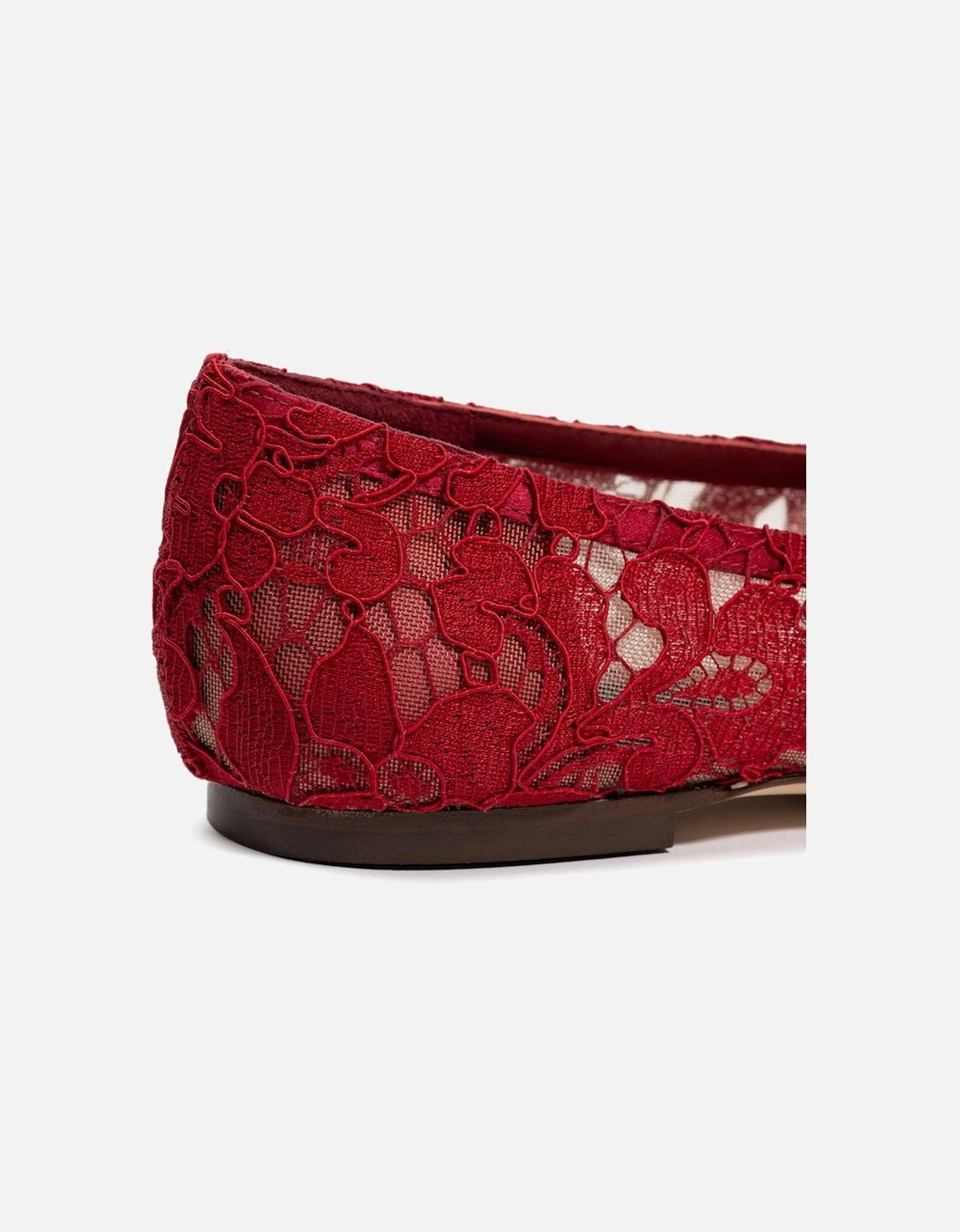 Red Viscose Flat Shoe Women