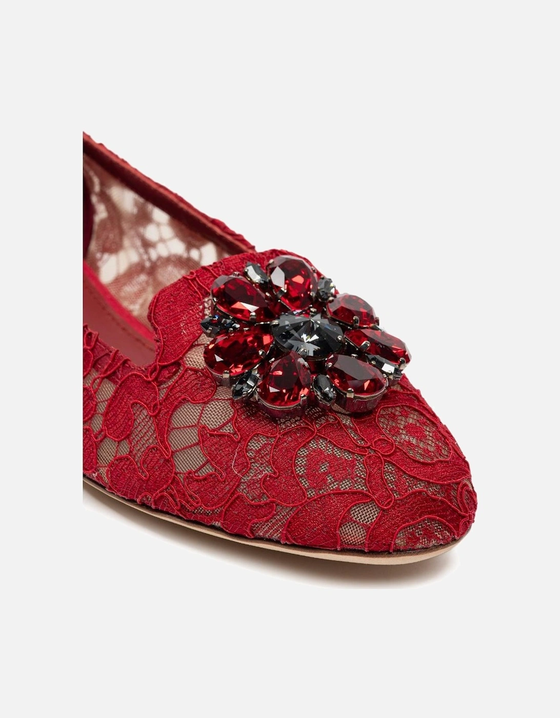 Red Viscose Flat Shoe Women