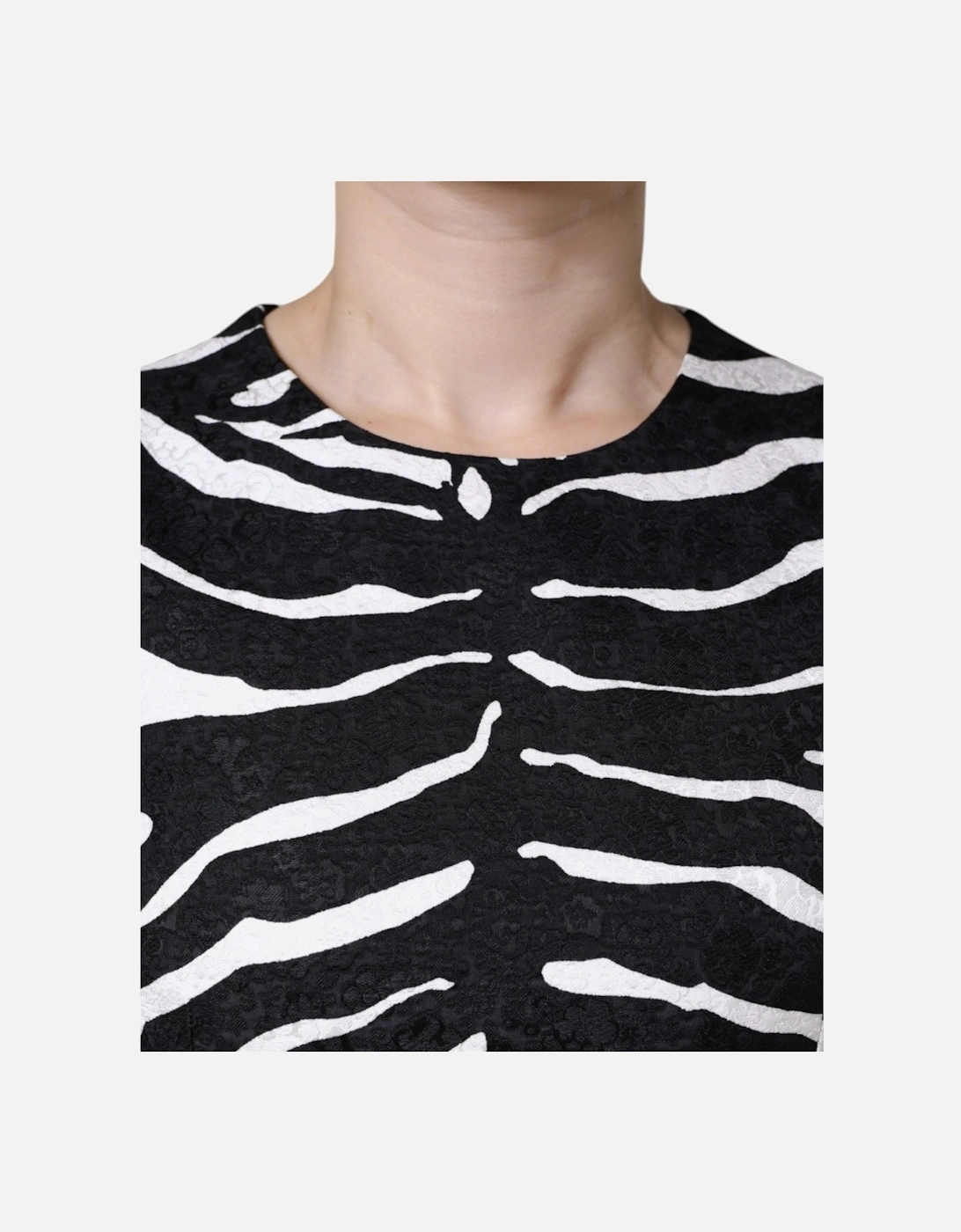 A-Line Sheath Dress with Zipper Back Women - Black And White Dresses