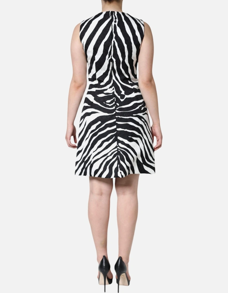 A-Line Sheath Dress with Zipper Back Women - Black And White Dresses