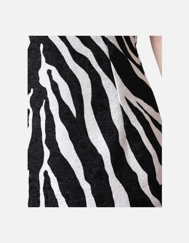 A-Line Sheath Dress with Zipper Back Women - Black And White Dresses