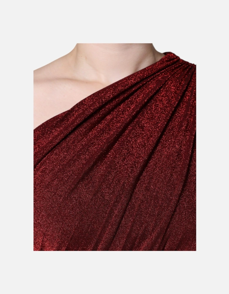 Asymmetrical Sleeveless Mini Dress with Zipper Closure Women - Red