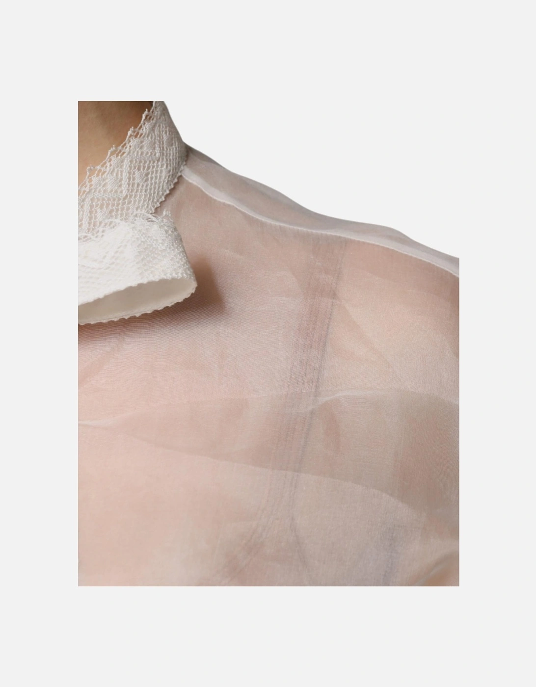 Ascot Collar Long Sleeve Silk Blouse Women - White T-Shirts