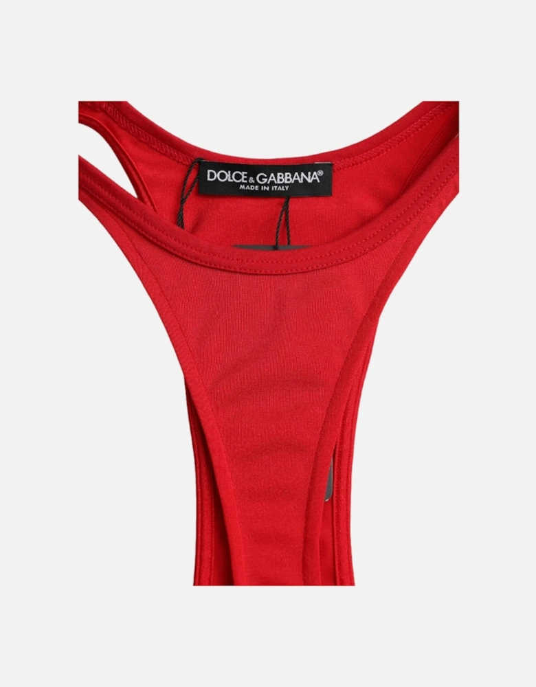 Red Bodycon Mini Dress with Logo Details Women Dresses