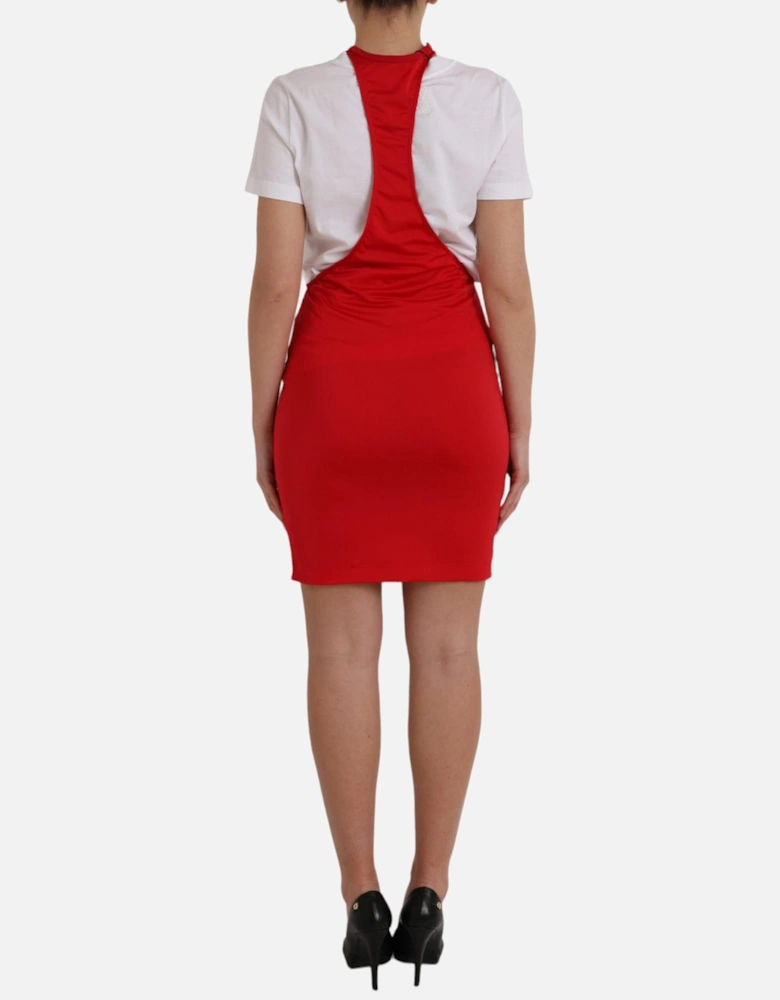 Red Bodycon Mini Dress with Logo Details Women Dresses