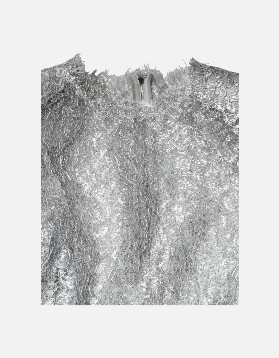 Floral Lace Sheath Dress with Silk Lining Women - Silver Dresses