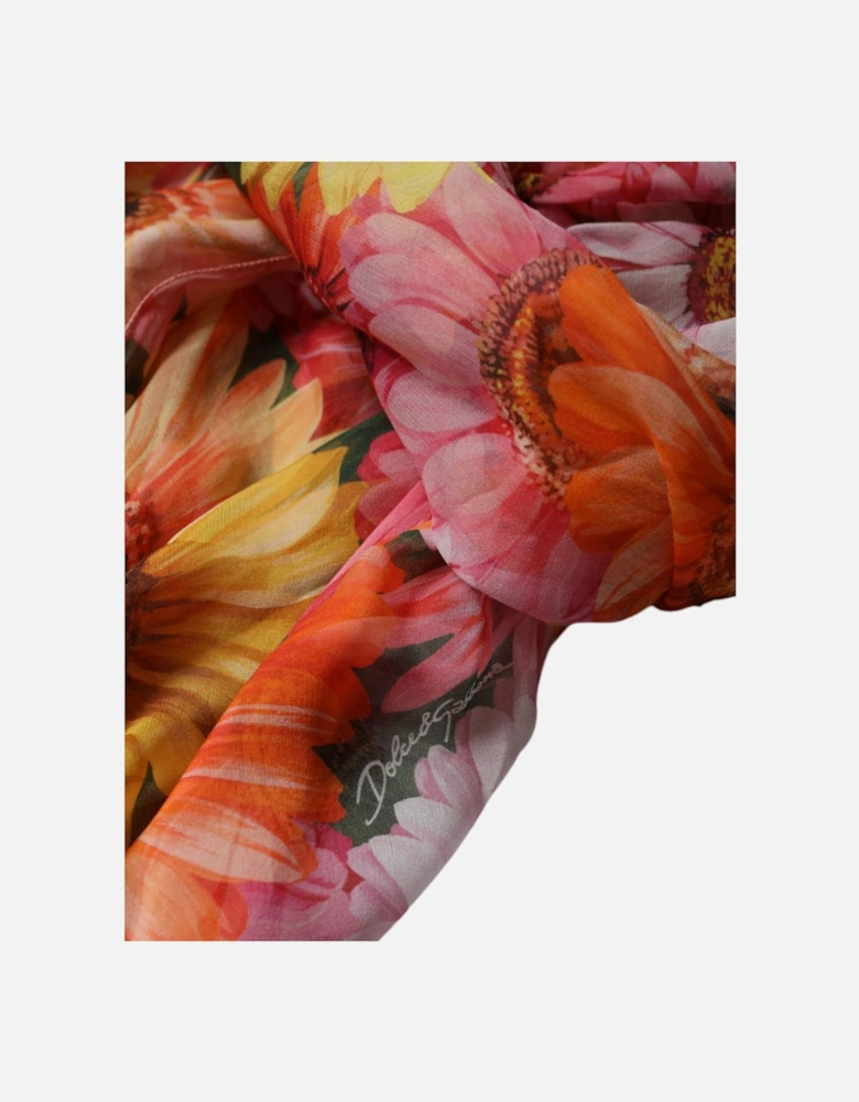 Floral Silk A-Line Dress with Zip Fastening Women - Multicolor Dresses