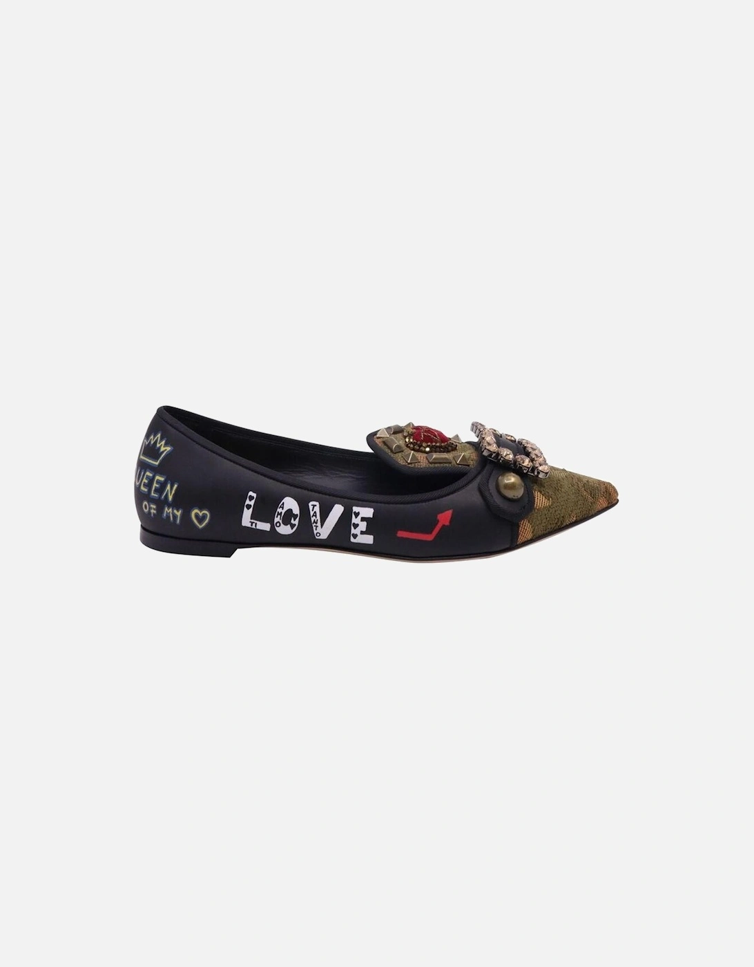 Calfskin Low Pumps with Jewel Decoration Women - Black, 6 of 5