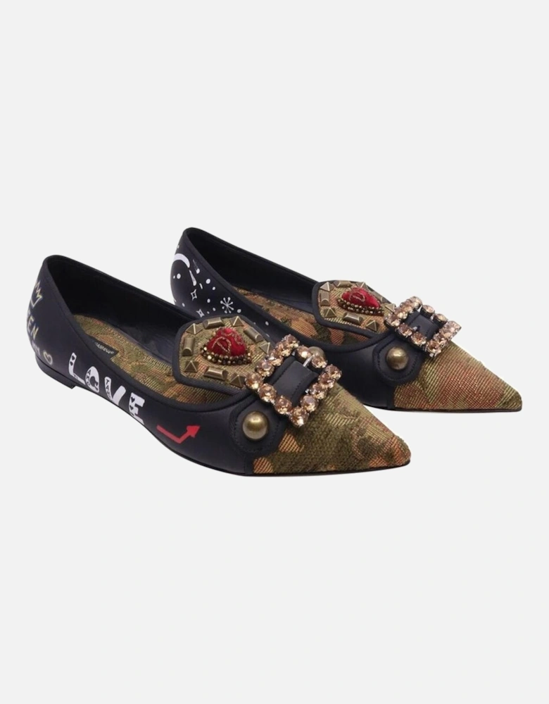 Calfskin Low Pumps with Jewel Decoration Women - Black