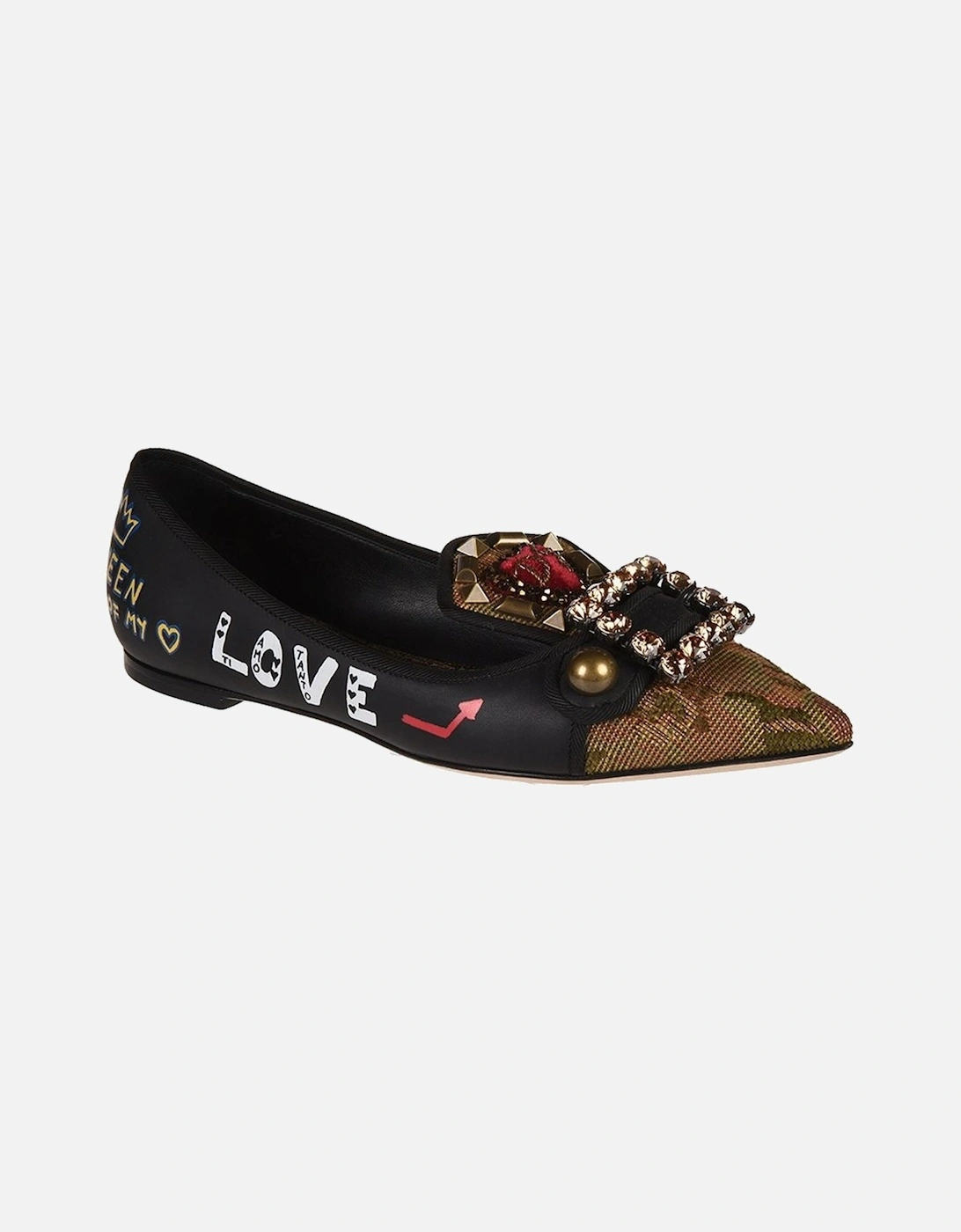 Calfskin Low Pumps with Jewel Decoration Women - Black