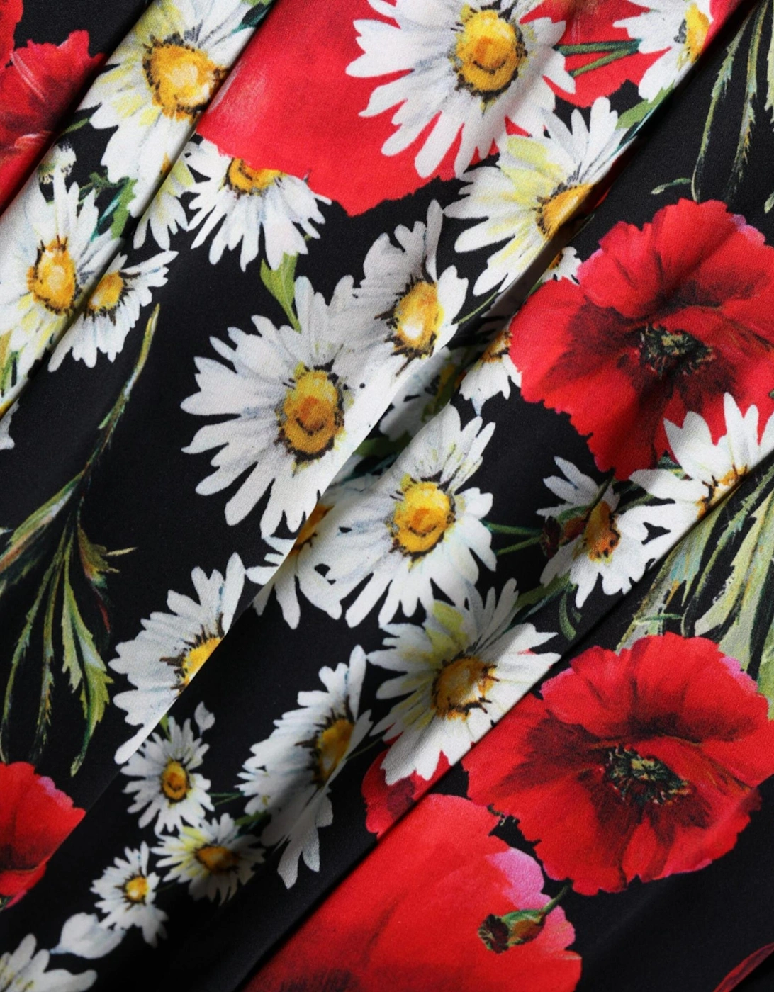 Sleeveless A-Line Dress with Floral Motif Women - Black Dresses