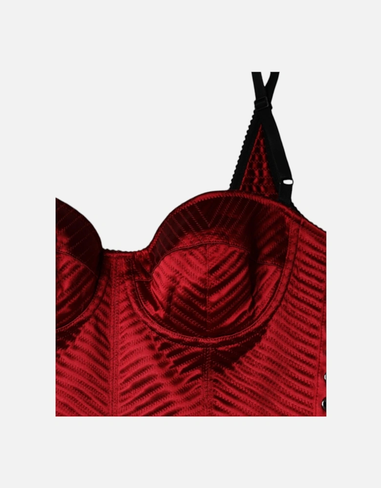 Corset Lace-Up Midi Bodycon Dress Women - Red Dresses