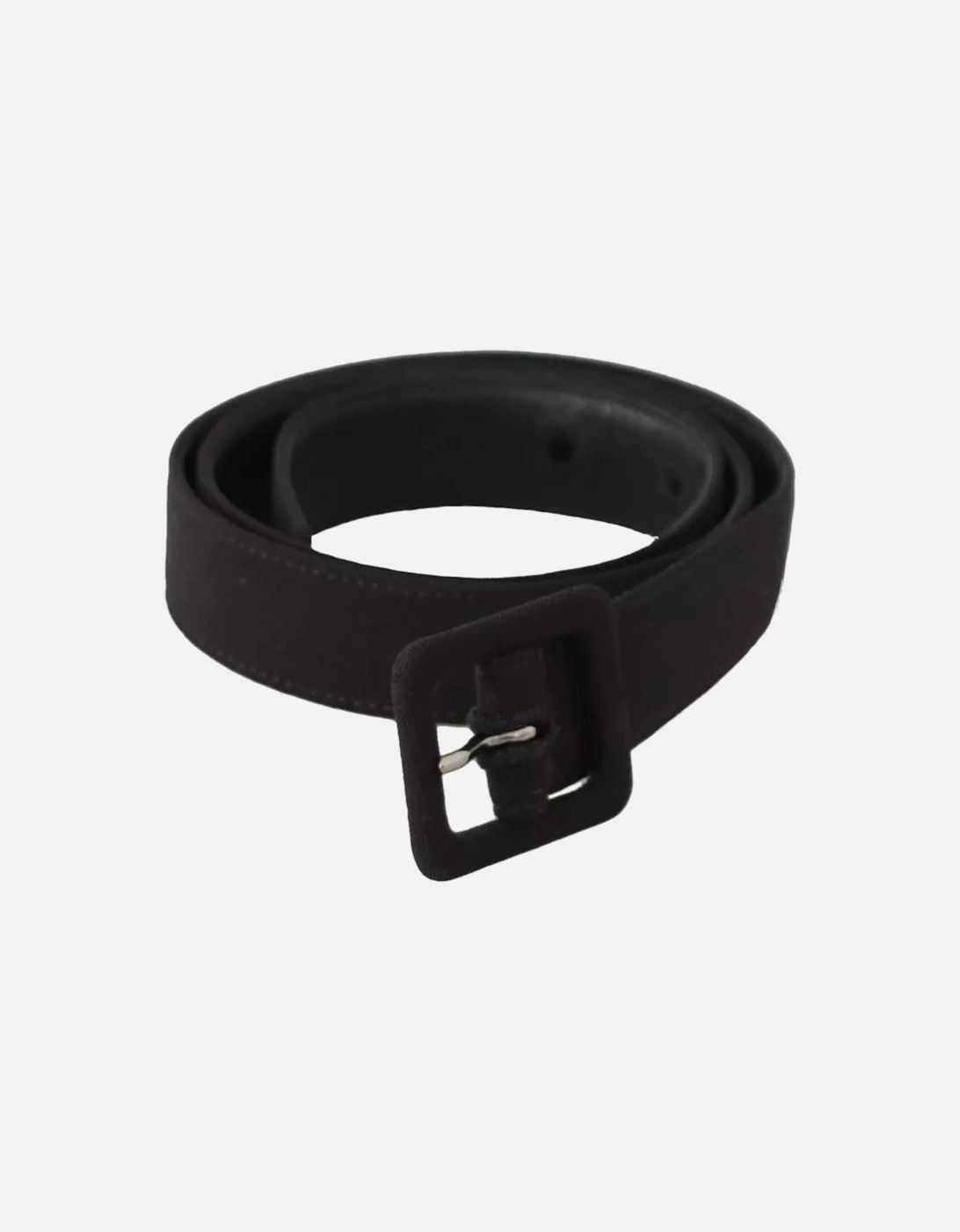 Leather Logo Belt with Engraved Buckle Women - Black, 6 of 5
