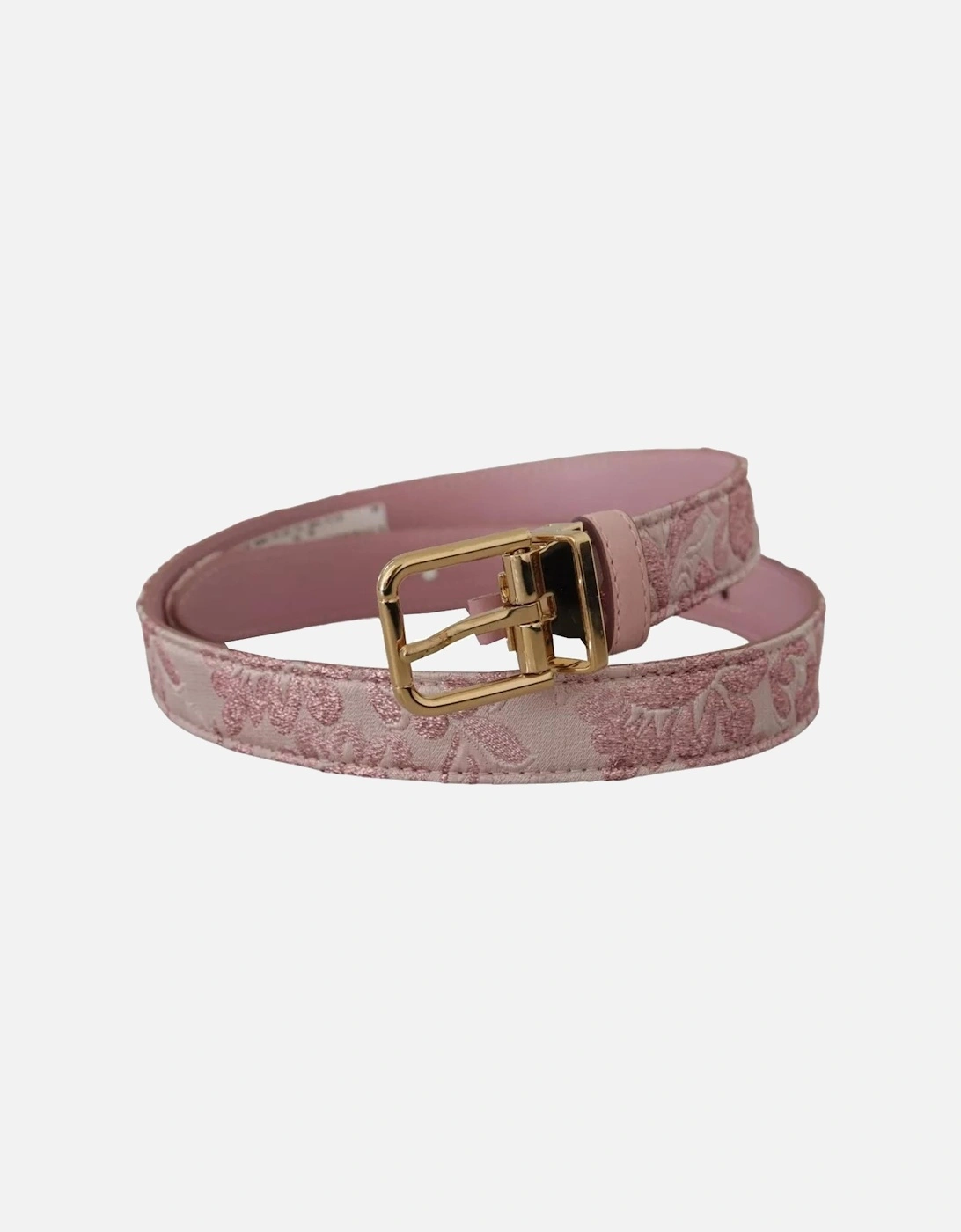 Leather Belt with Metal Logo Buckle Women - Pink, 6 of 5