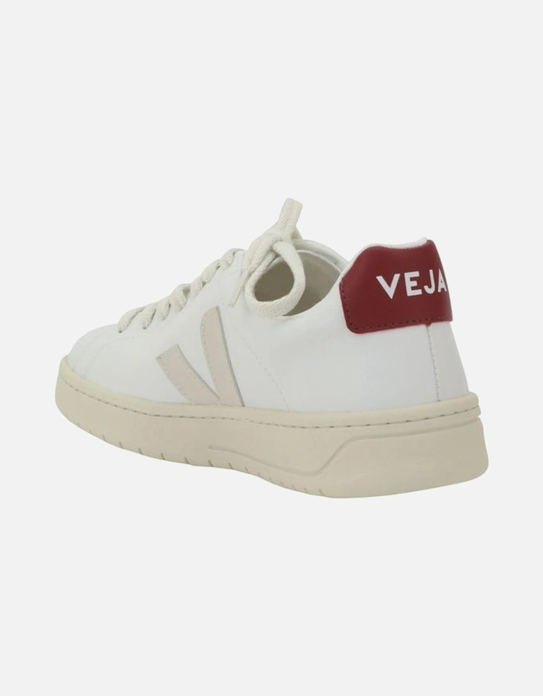 Leather Sneakers with Lace-Up Closure and Rubber Sole Women - White