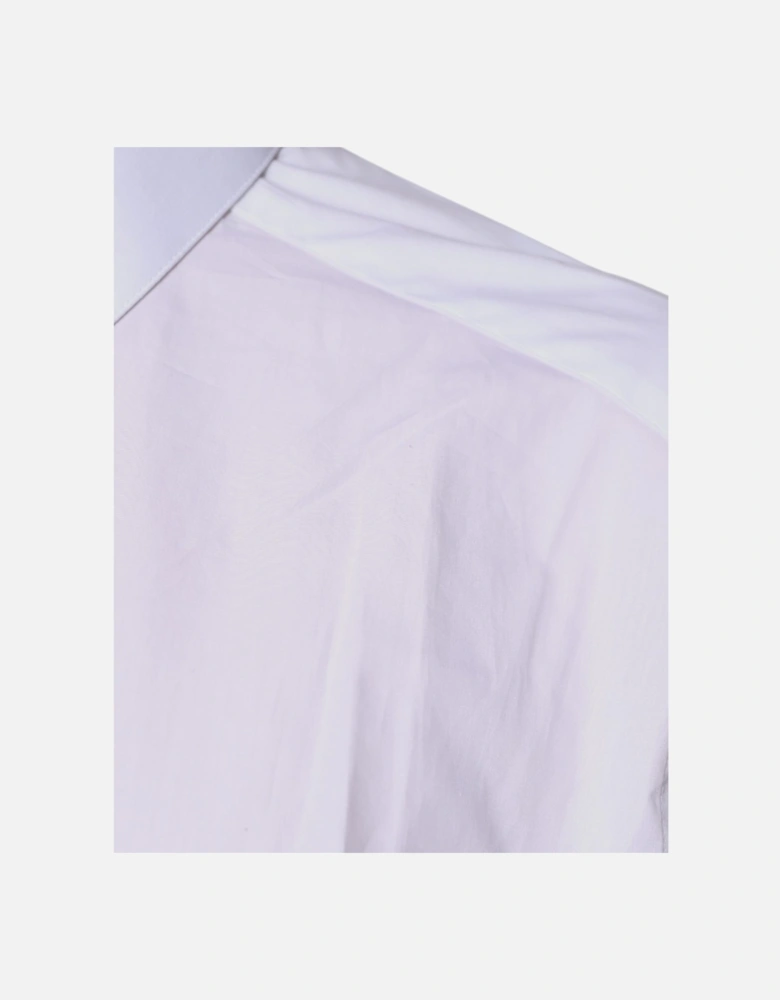Cotton Collared Long Sleeve Shirt with Logo Details Women - White