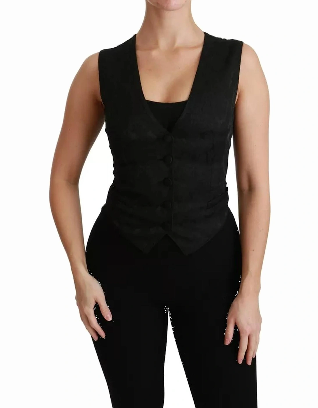 Sleeveless Lace Vest Waistcoat Women - Black, 6 of 5