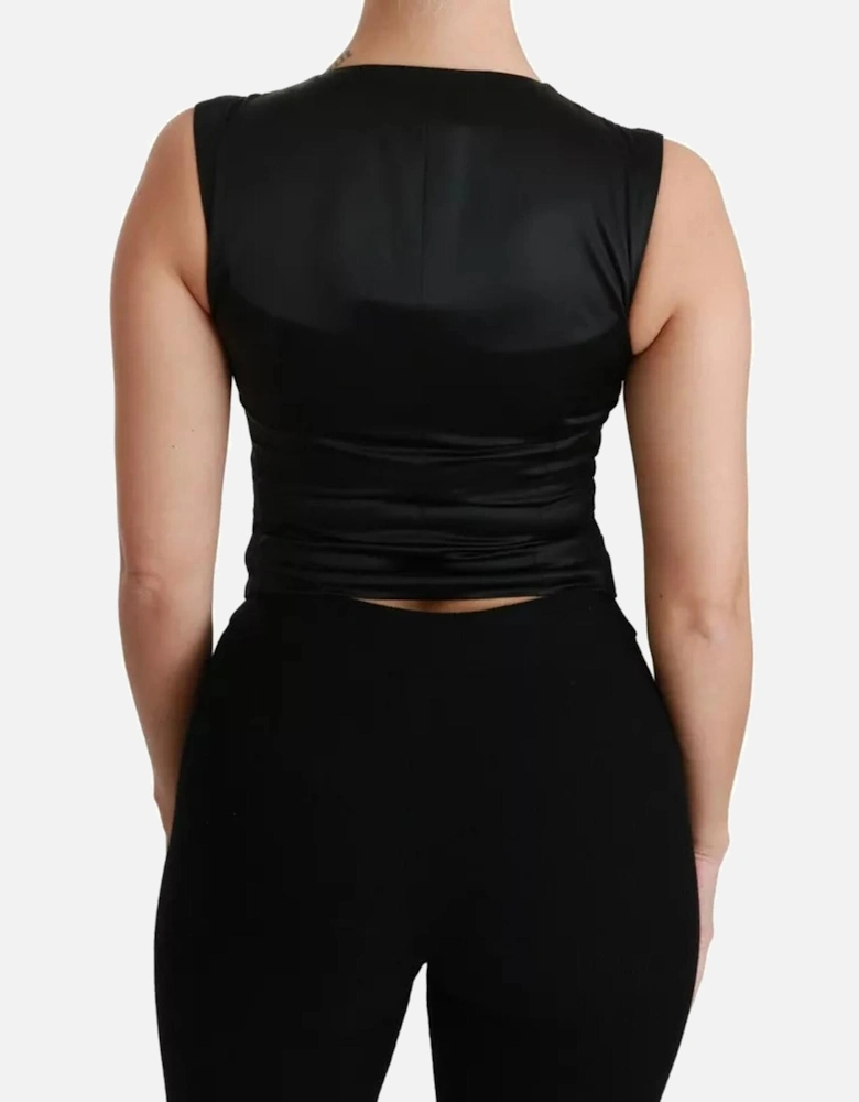 Sleeveless Lace Vest Waistcoat Women - Black