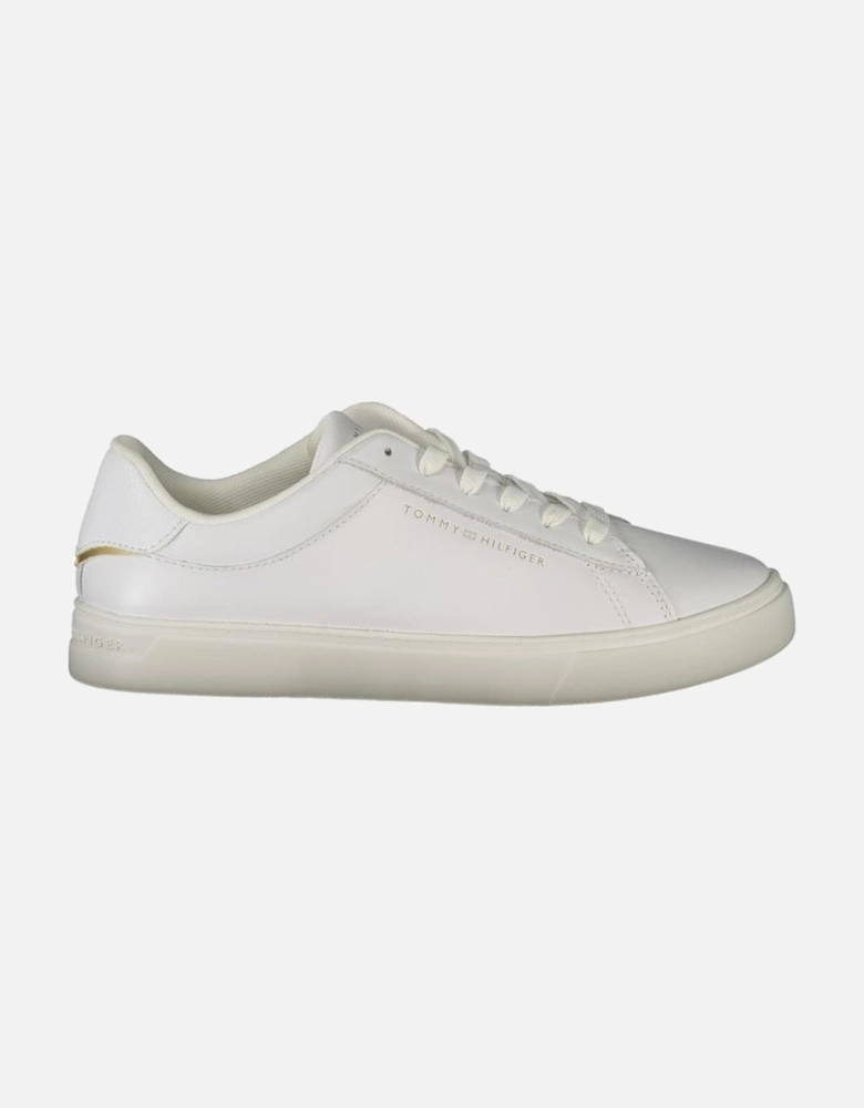 Leather High-Top Sneakers with Perforated Detailing Women - White