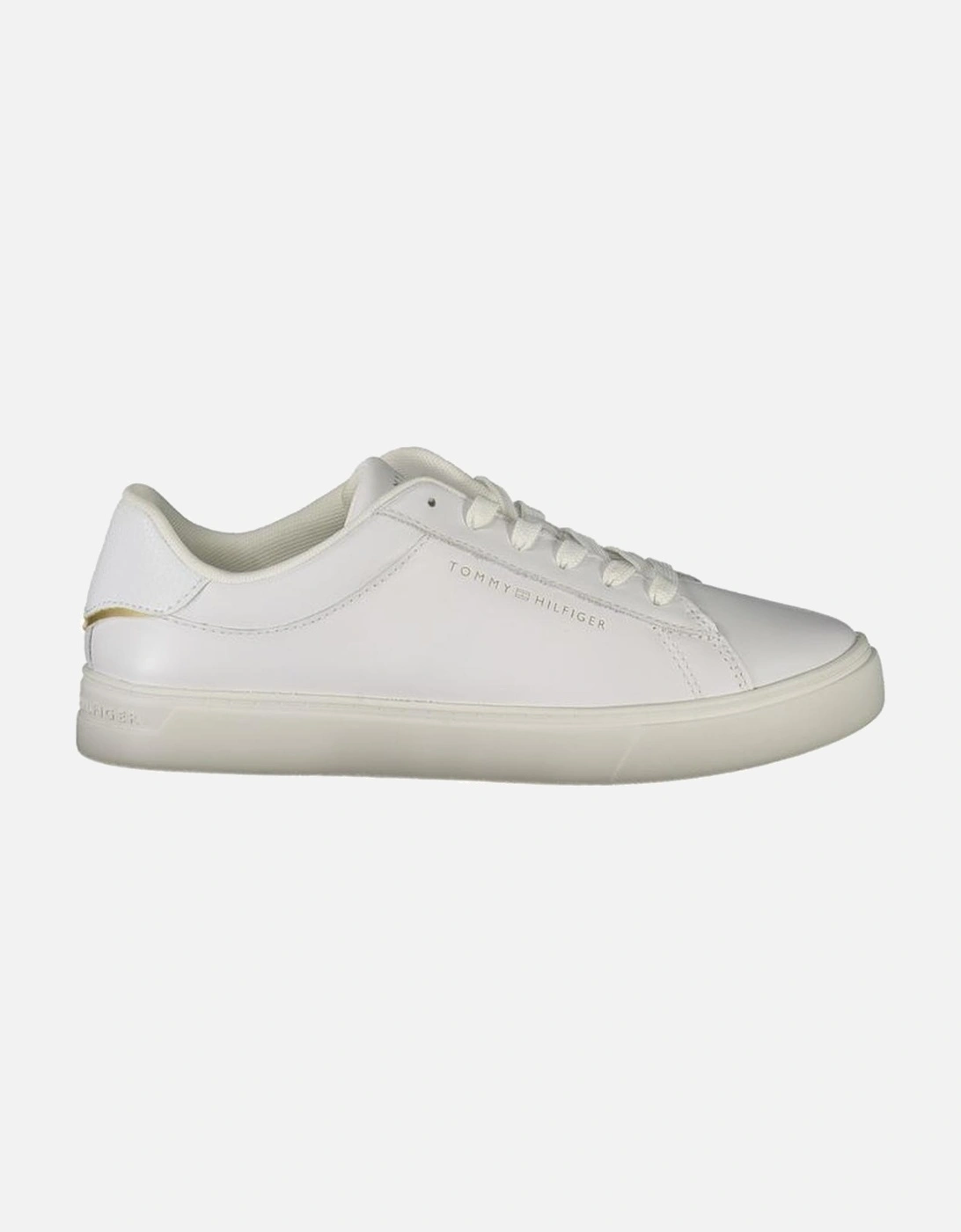 Tommy Hilfiger Women's White Leather High-Top Sneakers With Perforated Detailing - : Size 3.5
