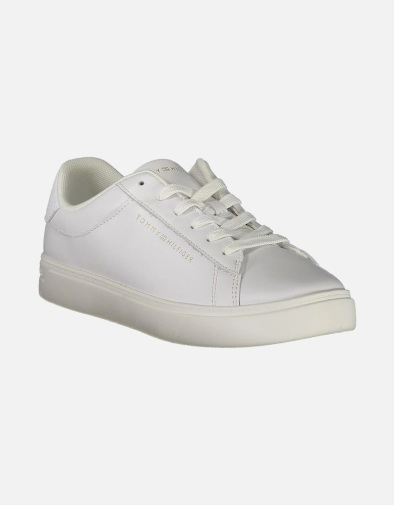 Leather High-Top Sneakers with Perforated Detailing Women - White