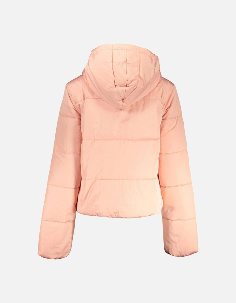 Hooded Jacket with Dual Pockets and Zip Closure Women - Pink Jackets