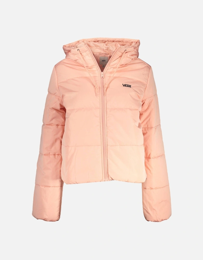 Hooded Jacket with Dual Pockets and Zip Closure Women - Pink Jackets