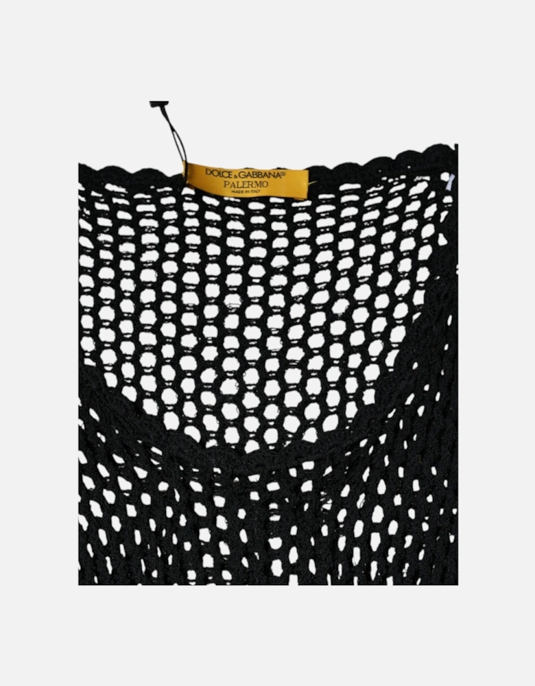 Mesh See-Through Sleeveless Tank Women - Black T-Shirts