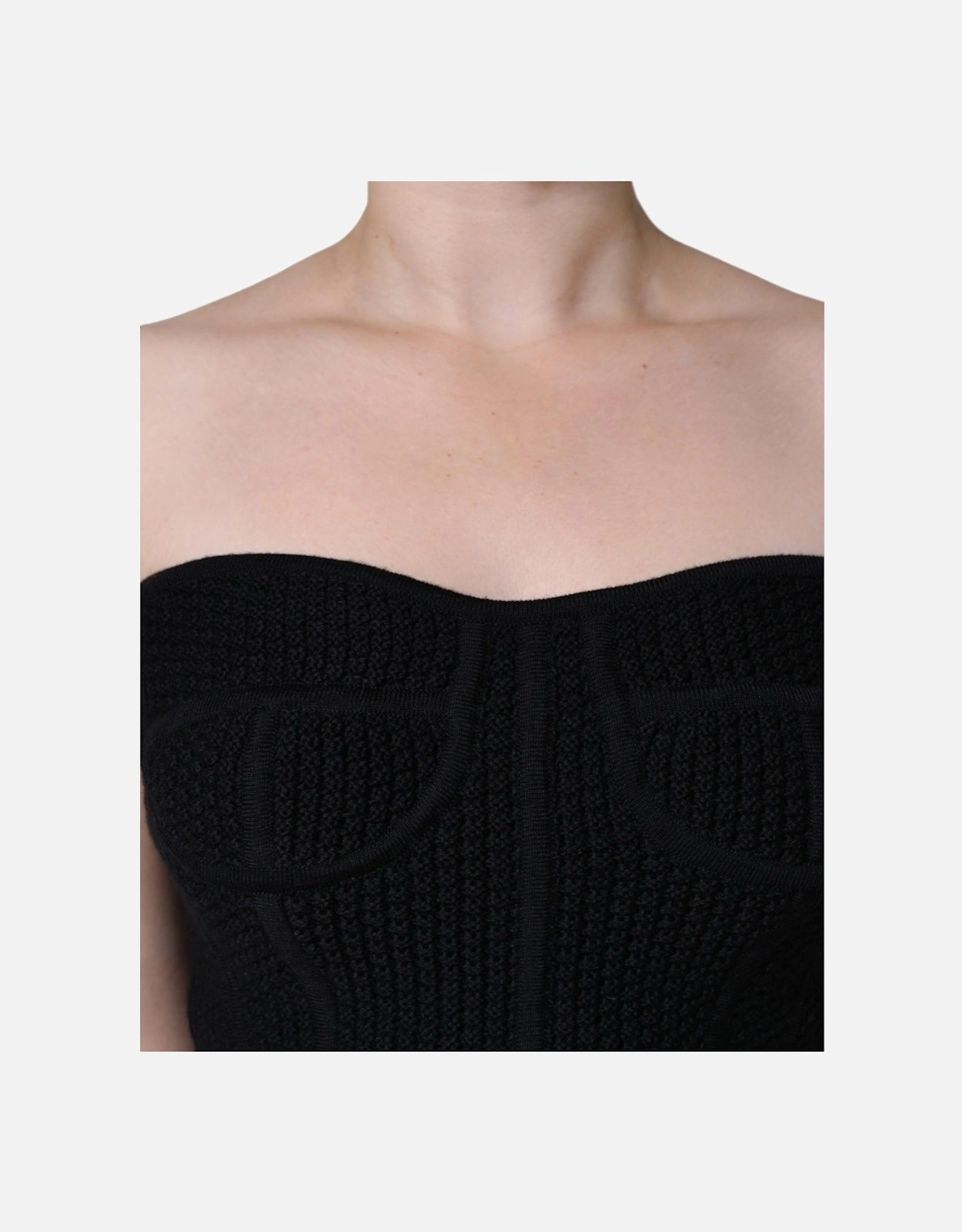 Strapless Wool Bustier Corset Top Women - Black T-Shirts