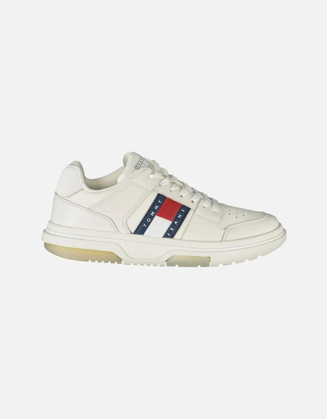 Tommy Hilfiger Women's White Contrasting Detail Sports Sneakers - : Size 3.5