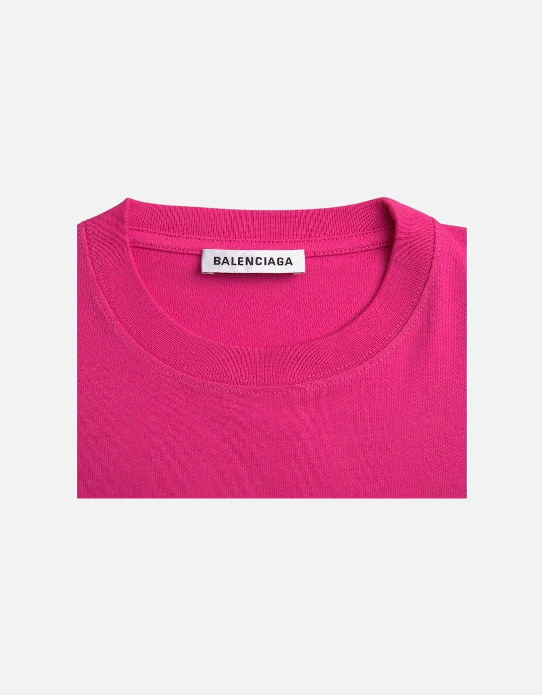 Authentic Cotton Crew Neck T-Shirt with Logo Detail Women - Pink