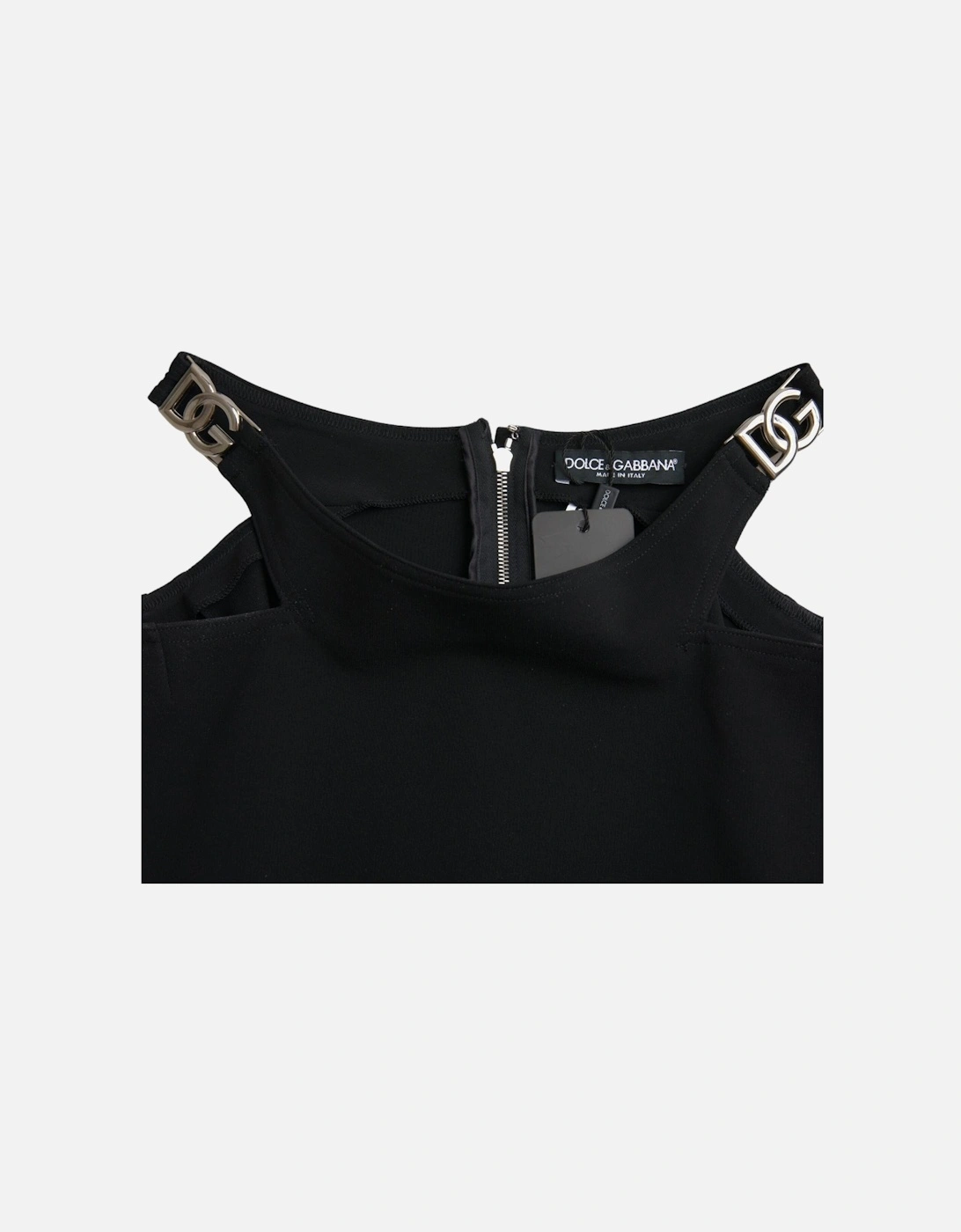 Sleeveless Cropped Tank Top with Logo Details Women - Black T-Shirts