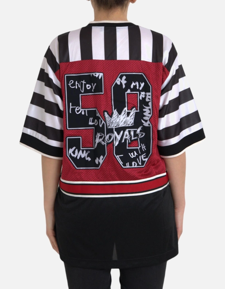 Multicolor Panda Print Short Sleeve Oversized T-Shirt Women