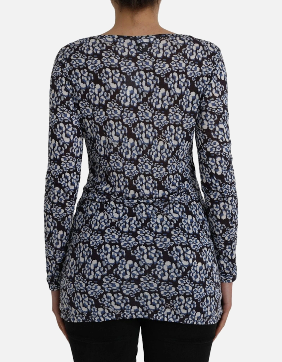 Floral and Lace Long Sleeved Top Women - Blue T-Shirts