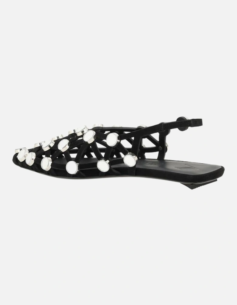 Grid Ballerinas Women - Black Flats