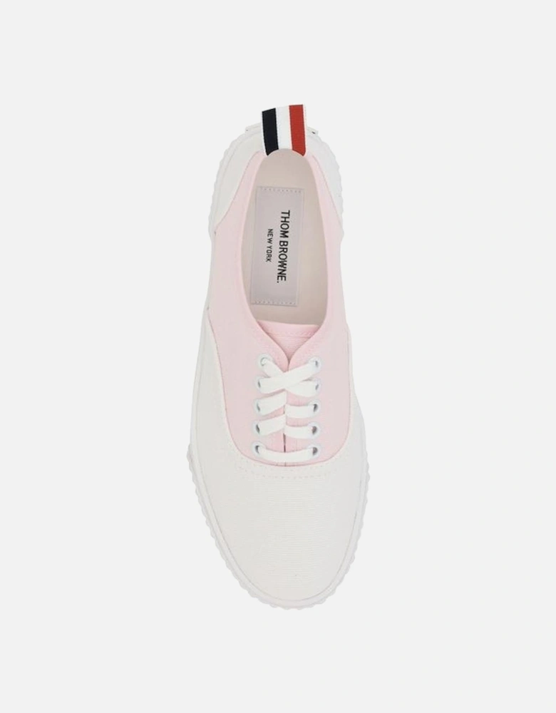 Paneled Cotton Sneakers with Lace-Up Closure Women - Multicolor