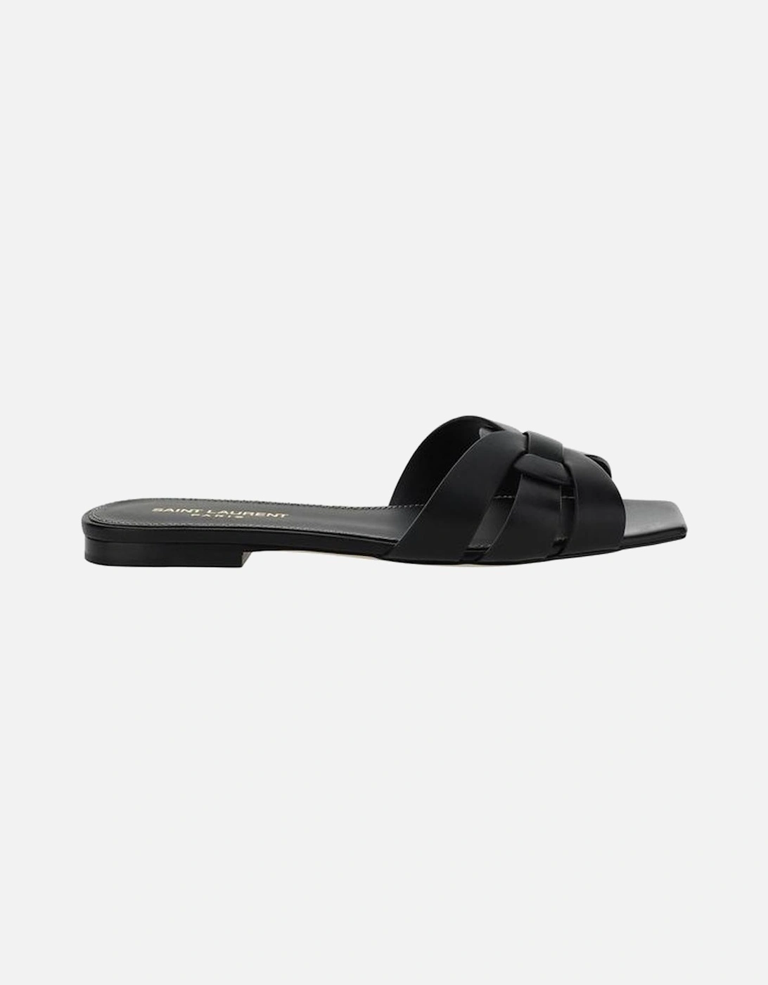 Calfskin Braided Block Heel Sandals Women - Black, 5 of 4