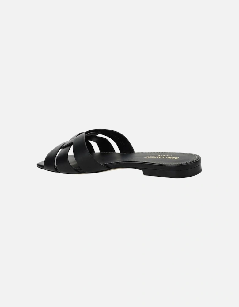 Calfskin Braided Block Heel Sandals Women - Black