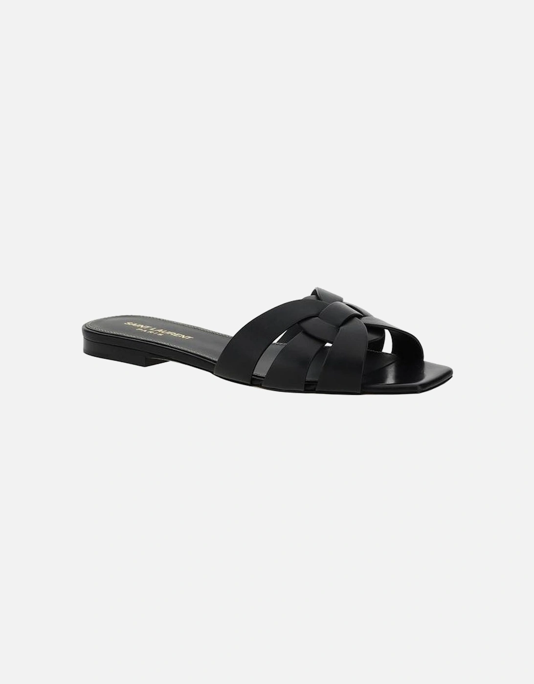 Calfskin Braided Block Heel Sandals Women - Black
